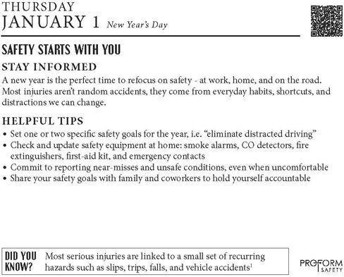 2026 Daily Tear-Off Safety Calendar – Daily Workplace Safety & Health Tips for Offices, Factories & Safety Teams in Saudi Arabia