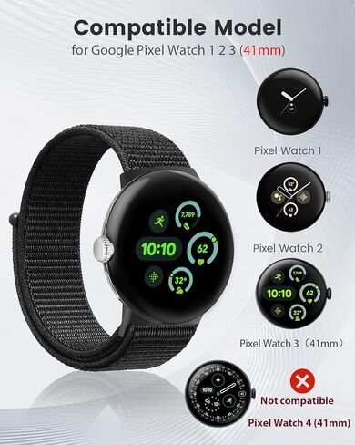 BlackPro متوافق مع ساعة Google Pixel Watch 2/Pixel Watch 1 Band، حزام رياضي قابل للتعديل وقابل للتنفس لساعة Google Pixel الذكية للرجال والنساء in Kuwait