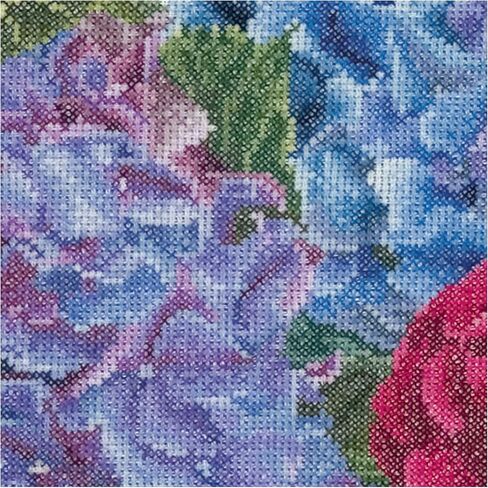 Thea Gouverneur - Counted Cross Stitch Kit - Blue Hydrangea - Aida - 16 count - Embroidery Kits for Adults - Crafts - DMC Embroidery Threads and other Cross Stitch Supplies Included - 2046A in Saudi Arabia