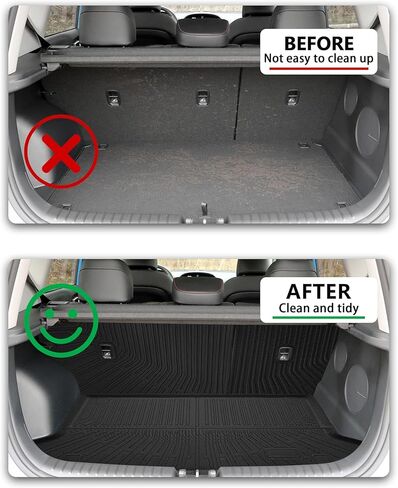 Cargo Liner Compatible with 2024-2025 Hyundai Kona Trunk Mat Cargo Mat Back Seat Cover Protector (Not fit EV/Electric)(Backrest Mats+Trunk Mat) in Saudi Arabia