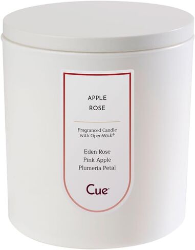 شمعة معطرة برائحة التفاح والورد من CUE | مزيج شمع جوز الهند والصويا | وقت الحرق 70 ساعة | لون أبيض 14 أونصة in Saudi Arabia