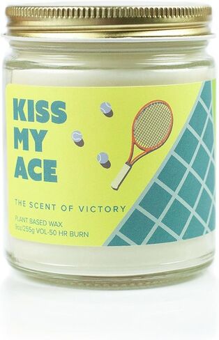 Kiss My Ace Soy Wax Candle – Grapefruit, Yuzu & Rhubarb – Tennis Gift Candle, 9 oz Clean Burn in Saudi Arabia