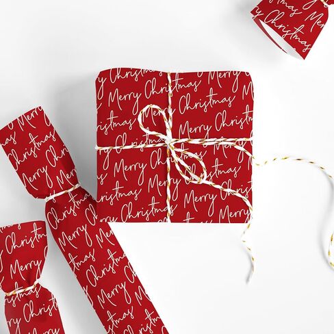 JarThenaAMCS Merry Christmas Wrapping Paper -Mini Roll- 17 Inch x 32.8Ft Red Gift Wrap Paper Xmas Art Paper for Holiday Birthday Baby Shower DIY Crafts in Saudi Arabia