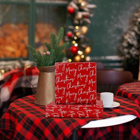 JarThenaAMCS Merry Christmas Wrapping Paper -Mini Roll- 17 Inch x 32.8Ft Red Gift Wrap Paper Xmas Art Paper for Holiday Birthday Baby Shower DIY Crafts in Saudi Arabia