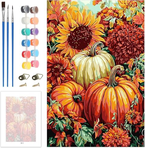 Skyboda Skull Paint by Numbers Kit for Adults Beginners with Frame, Halloween Adult Paint by Number Kits on Canvas, Easy DIY Oil Painting Kits for Home Decor, 8x12in in Saudi Arabia