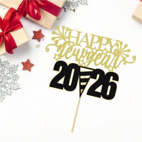 سنة جديدة سعيدة كعكة توبر 2025 السنة الجديدة حفلة تزيين الكيك لوازم الصور in Saudi Arabia