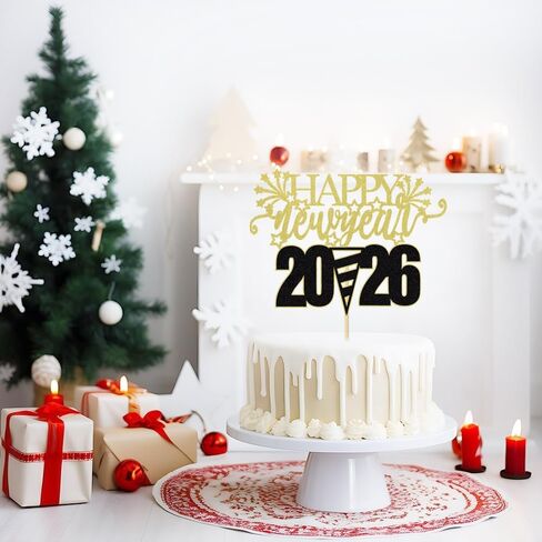 سنة جديدة سعيدة كعكة توبر 2025 السنة الجديدة حفلة تزيين الكيك لوازم الصور in Saudi Arabia