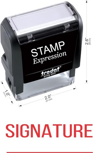 StampExpression - توقيع مع ختم مطاطي ذاتي التحبير للمكتب - حبر أحمر (A-5628) in Saudi Arabia
