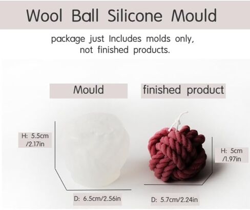 جديد 3D قوالب السيليكون شمعة الصوفية الكرة الصوفية تصميم شموع الصويا اليدوية صنع قوالب الصابون الشمع رائحة in Saudi Arabia