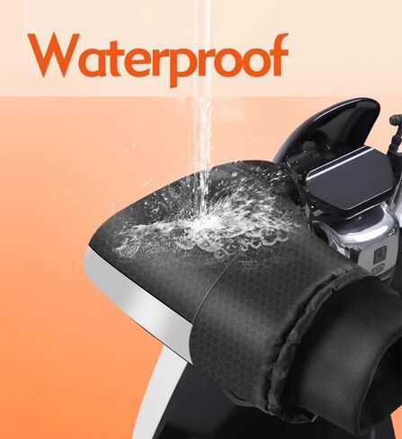 Waterproof Motorcycle Gloves Winter Snowmobile Handlebar Muffs with Reflective Strip Scooter All-Terrain Vehicle Gloves Heated Grips Bike Handlebar Muffs Windproof Cycling Hand Warmer Covers Mittens in Saudi Arabia