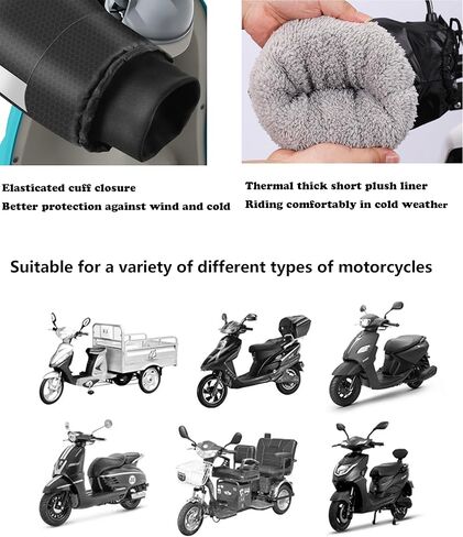 Waterproof Motorcycle Gloves Winter Snowmobile Handlebar Muffs with Reflective Strip Scooter All-Terrain Vehicle Gloves Heated Grips Bike Handlebar Muffs Windproof Cycling Hand Warmer Covers Mittens in Saudi Arabia