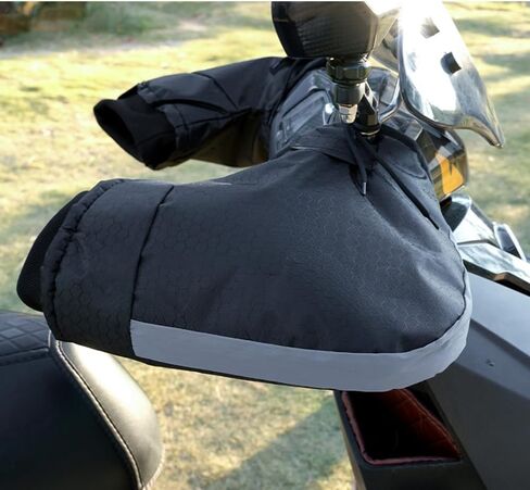 Waterproof Motorcycle Gloves Winter Snowmobile Handlebar Muffs with Reflective Strip Scooter All-Terrain Vehicle Gloves Heated Grips Bike Handlebar Muffs Windproof Cycling Hand Warmer Covers Mittens in Saudi Arabia