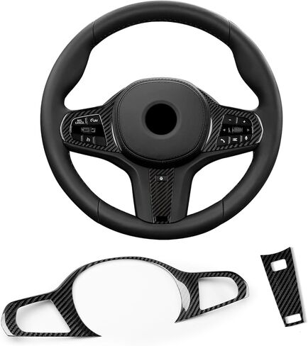 غطاء إطار عجلة القيادة من الكربون T يناسب BMW 1 2 3 4 5 7 8 Series X5 I4 Z4 M2 M3 M4 M5 X3M X4M X5M؛ يناسب BMW G20 G21 G22 G26 G29 G30 G32 G42 F44 F90 F95 F96 ملحقات داخلية من ألياف الكربون الحقيقية in Kuwait