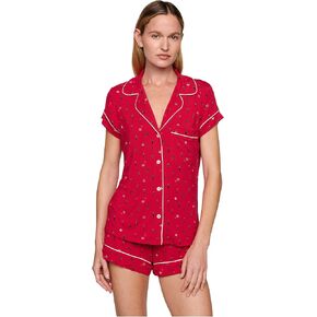 Eberjey Women's Gisele - Shortie Short PJ Set Pure Ivory/Navy L in Kuwait