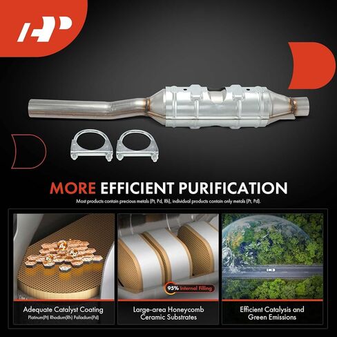 A-Premium Rear Catalytic Converter Kit Direct-Fit Compatible with Ford E-450 Econoline Super Duty 2000-2002, E-450 Super Duty 2003-2006, E-550 Super Duty 2003, 5.4L 6.8L, E.P.A. Compliant in Saudi Arabia
