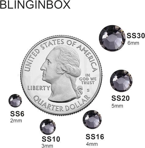 Blinginbox 1500 قطعة 5 مم من حجر الراين المسطح من الراتنج، أحجار الراين غير الإصلاحية للأكواب والملابس والمكياج وفن الأظافر والحرف اليدوية لتزيين المنزل (الشمبانيا) in Kuwait