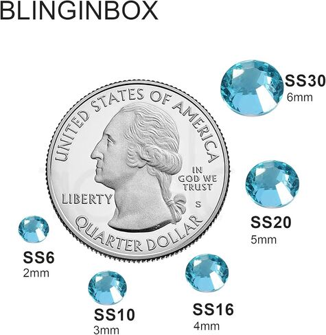 Blinginbox 1500 قطعة 5 مم من حجر الراين المسطح من الراتنج، أحجار الراين غير الإصلاحية للأكواب والملابس والمكياج وفن الأظافر والحرف اليدوية لتزيين المنزل (الشمبانيا) in Kuwait