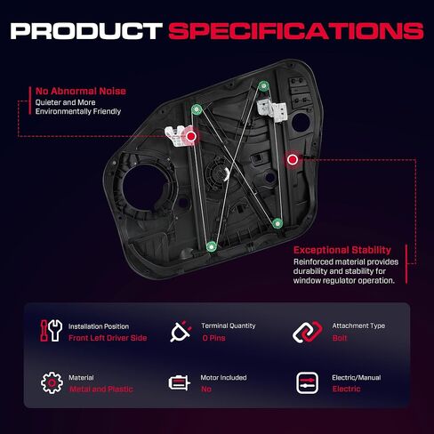 Rear Driver Side Window Regulator Without Motor Fit for 2016-2020 Hyundai Tucson, 83471D3001, 83471-D3001 in Kuwait