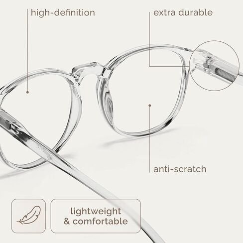 IBOANN 3 Pack Blue Light Blocking Glasses Women/Men, Fake Vintage Eyeglasses with Clear Lens,Fashion Round Retro Frame (A 024 Transparent&Orange&Light Blue) in Kuwait