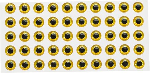 PATIKIL Fishing Lure 3D Eyes 10mm, 100Pcs Waterproof Artificial Fish Eye Fly Tying Lures Crafts Tackle Accessory for Fishing Baits DIY, Gold Tone in Saudi Arabia