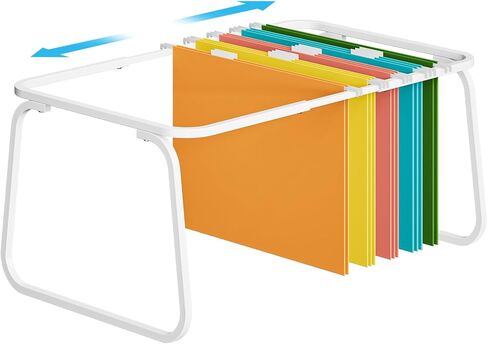 Marbrasse Hanging File Folder Frame, Adjustable Letter Size File Holder 16-25 Inches, Metal File Cabinet Rails for Office, Home, School, Black in Saudi Arabia