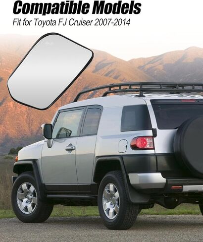 Heated Mirror Glass with Blind Spot Fit for Toyota FJ Cruiser 2007 2008 2009 2010 2011 2012 2013 2014, Rearview Mirror with Backing Plate, Left Driver Side in Saudi Arabia