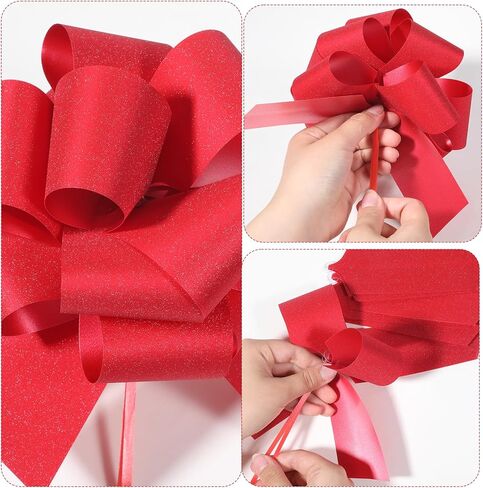 5PCS Red Bows for Gift Wrapping, 6 Inch Red Gift Bows, Red Bow for Gifts Wrapping, Gifts Wrap Bow for Wedding, Birthday, Christmas Party Decoration in Saudi Arabia