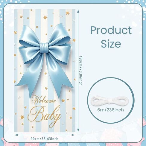 Welcome Home Little One Door Cover Bear Sleeping on Moon Door Banner for Mint Green Baby Shower Decorations Newborn Homecoming Porch Sign Gender Neutral Nursery Wall Decor 70.8 x 35.4 Inch in Kuwait