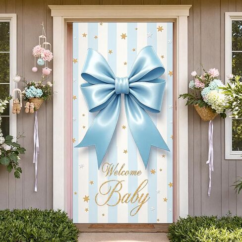 Welcome Home Little One Door Cover Bear Sleeping on Moon Door Banner for Mint Green Baby Shower Decorations Newborn Homecoming Porch Sign Gender Neutral Nursery Wall Decor 70.8 x 35.4 Inch in Kuwait
