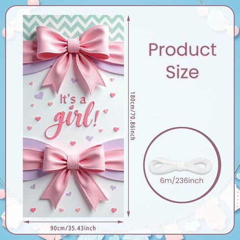 Welcome Baby Door Banner Welcome Home Baby Girl Door Cover with Pink Bow for Its A Girl Banner Baby Shower Favors Gender Reveal Party Decorations Newborn Celebration in Saudi Arabia