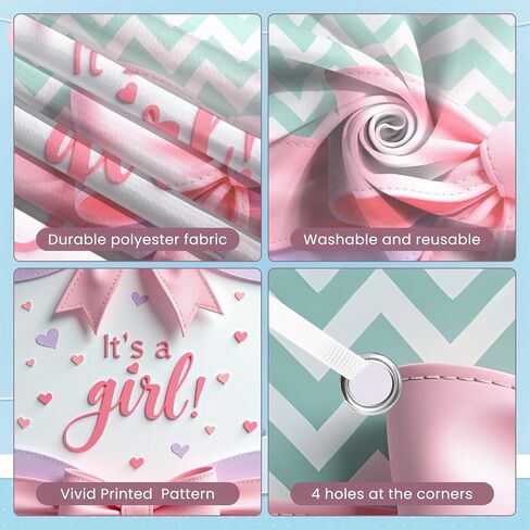 Welcome Baby Door Banner Welcome Home Baby Girl Door Cover with Pink Bow for Its A Girl Banner Baby Shower Favors Gender Reveal Party Decorations Newborn Celebration in Saudi Arabia