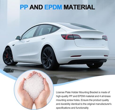 Rear License Plate Holder for Tesla Model Y(2020-2024)& Model 3(2017-2023),Rear License Plate Frames for Tesla Model 3&Y Accessories,Rear Number Plate with Anti Theft Screw Kit-OE:109684400B in Kuwait