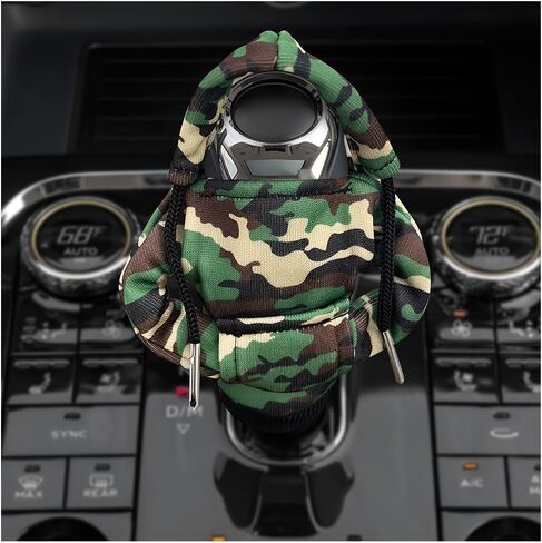 Car Shift Knob Hoodie Cover, Funny Shifter Stick Hoodie Protector Mini Gear Lever Decor, Fashionable Gear Shifter Shirt Sweater Universal Interior Decoration for SUV Truck RV (Camouflage) in Saudi Arabia