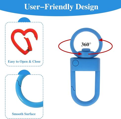 30 Pcs Colorful Small Keychain Clasps Set, Lobster Clasp Keychain Parts with Swivel Clasp Hooks, Spring O Rings, Heart Shaped for Key Chain DIY Crafts & Gifts in Saudi Arabia