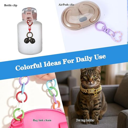 30 Pcs Colorful Small Keychain Clasps Set, Lobster Clasp Keychain Parts with Swivel Clasp Hooks, Spring O Rings, Heart Shaped for Key Chain DIY Crafts & Gifts in Saudi Arabia