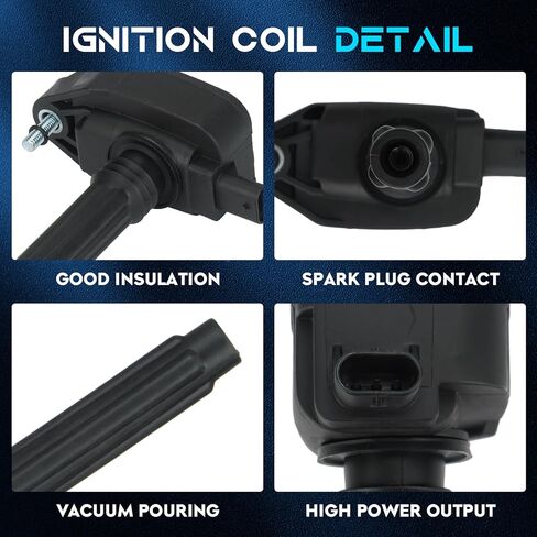 Set of 6 Ignition Coils Pack 6 Iridum Spark Plugs Compatible with 2017-2021 Chrysler Pacifica 3.6L, 2016-2018 Dodge Durango Jeep Grand Cherokee Wrangler, 2019 Ram 1500 Replace UF807 in Saudi Arabia
