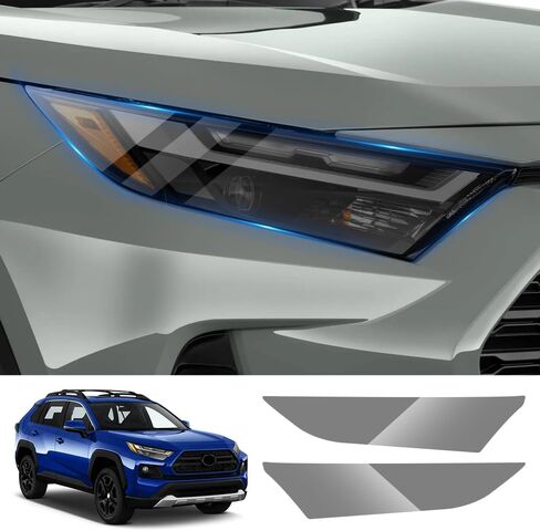 Car Headlight Protective Film for 2019 2020 2021 2022 2023 2024 2025 Toyota RAV4 and RAV4 Hybrid & RAV4 Prime Auto Accessories Exterior Decor Black Smart Tint TPU Cover Vinyl Wrap Self Sticker in Saudi Arabia