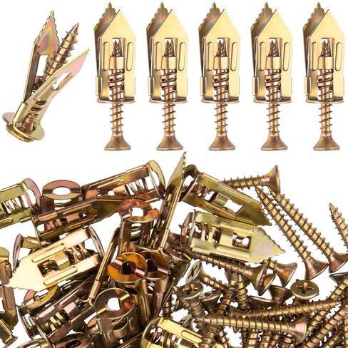 160pcs Self Drilling Anchor Gypsum Expansion Drywall Anchor Carbon Steel Zinc Plated with Self Tapping Screw Drywall Plug Kit in Kuwait