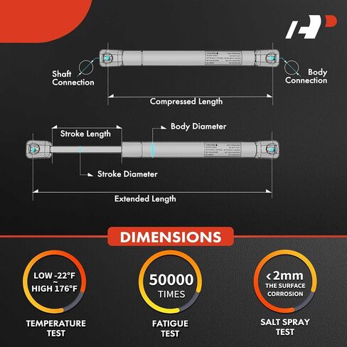 رافعة الباب الخلفي الممتازة A تدعم دعامات الصدمات المتوافقة مع موديلات Hyundai - Santa Fe XL 2013-2019 (3 ​​الجيل الثالث)، تناسب كود الجسم DM/NC، بدون باب رفع كهربائي، بدون دعامات (مجموعة 2 قطعة) in Saudi Arabia