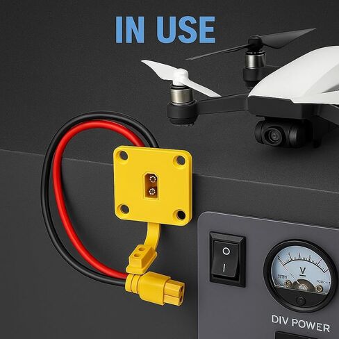 كابل تمديد 12AWG XT60 ذكر إلى أنثى مع لوحة تركيب، قابس XT60 إلى موصل سلك المقبس لبطارية ليبو RC، طائرة بدون طيار FPV، السيارة، ونظام الطاقة DIY (30 سم) in Kuwait