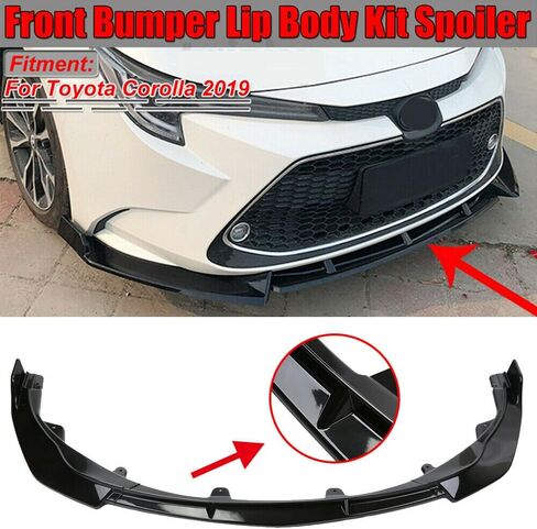 طقم جسم المصد الأمامي مكون من 3 قطع لسيارة Toyota Corolla LE XLE سيدان 2020-2023، بديل مقسم الشفاه الأمامي الممتص للصدمات السفلي متوافق مع Toyota Corolla LE XLE سيدان، أسود in Kuwait