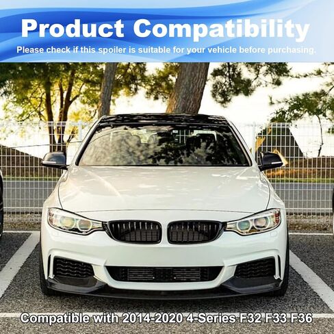 Front Bumper Lip Compatible with (2014-2020) 4-Series F32 F33 F36 Carbon Fiber Printing Front Lip Splitter ABS Front Spoiler in Saudi Arabia