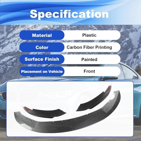 Front Bumper Lip Compatible with (2014-2020) 4-Series F32 F33 F36 Carbon Fiber Printing Front Lip Splitter ABS Front Spoiler in Saudi Arabia