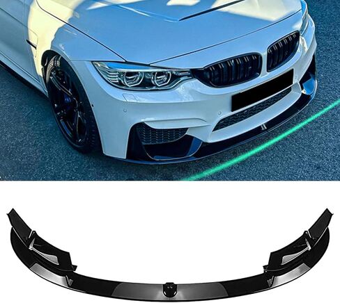 KHK Front Bumper Lip Compatible with 2015-2020 BMW F80 M3 F82 F83 M4 MP Style, Glossy Black Car Front Lip Bumper Air Splitter in Kuwait