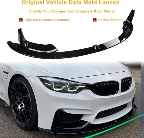 KHK Front Bumper Lip Compatible with 2015-2020 BMW F80 M3 F82 F83 M4 MP Style, Glossy Black Car Front Lip Bumper Air Splitter in Kuwait