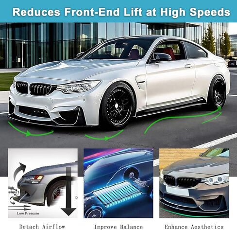 KHK Front Bumper Lip Compatible with 2015-2020 BMW F80 M3 F82 F83 M4 MP Style, Glossy Black Car Front Lip Bumper Air Splitter in Kuwait