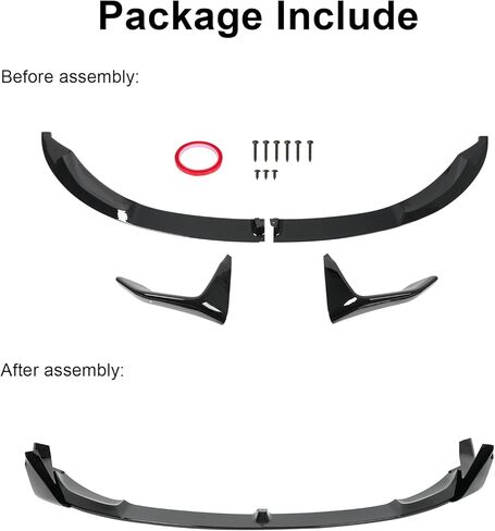 KHK Front Bumper Lip Compatible with 2015-2020 BMW F80 M3 F82 F83 M4 MP Style, Glossy Black Car Front Lip Bumper Air Splitter in Kuwait