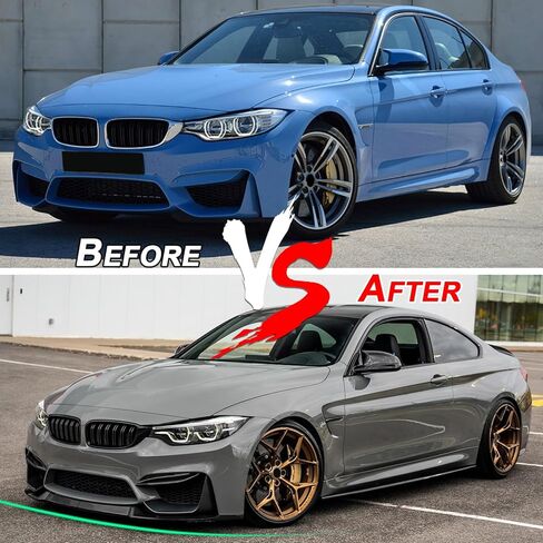 KHK Front Bumper Lip Compatible with 2015-2020 BMW F80 M3 F82 F83 M4 MP Style, Glossy Black Car Front Lip Bumper Air Splitter in Saudi Arabia