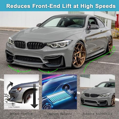 KHK Front Bumper Lip Compatible with 2015-2020 BMW F80 M3 F82 F83 M4 MP Style, Glossy Black Car Front Lip Bumper Air Splitter in Saudi Arabia