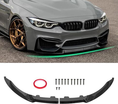 KHK Front Bumper Lip Compatible with 2015-2020 BMW F80 M3 F82 F83 M4 MP Style, Glossy Black Car Front Lip Bumper Air Splitter in Saudi Arabia